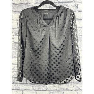 Talbots Black Polka Dot Blouse